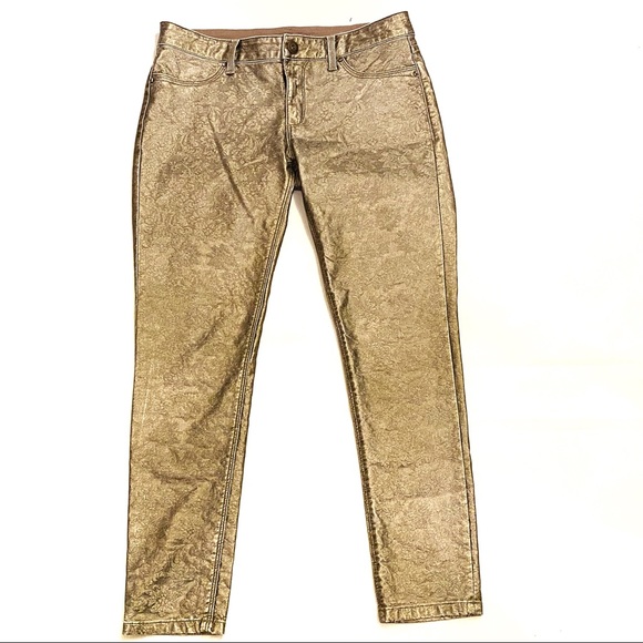 DL 1961 Emma Metallic Gold Jean Legging - Picture 1 of 7